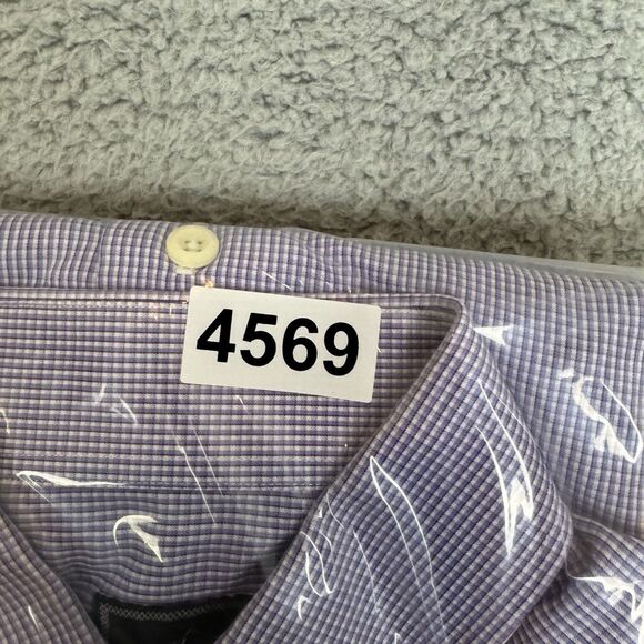S David Donahue Shirt Mens 15.5 32/33 Purple Long Sleeve Button Up Dress - Picture 8 of 8